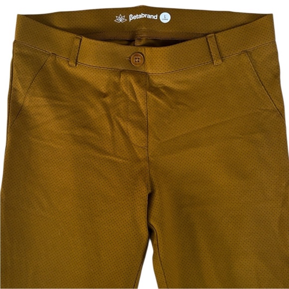 Like New Betabrand Pull-On Stretch Pants Brown Black Dot Size Large Tall - Picture 5 of 8